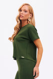 Blusa Ampla Manga Curta Comfort Office Verde