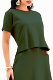 Blusa Ampla Manga Curta Comfort Office Verde