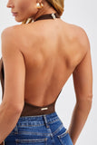 Blusa Curve Frente Única Degagê Coffee