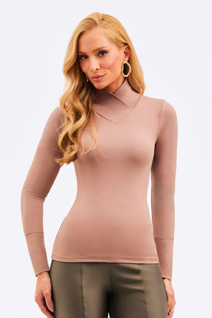 Blusa Gola Alta Manga Longa Curve Fendi