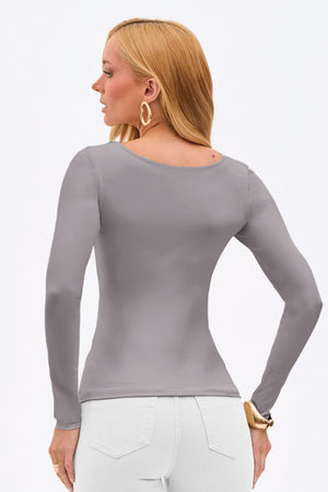 Blusa Manga Longa Curve Cinza