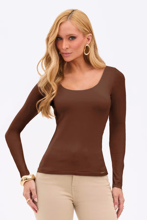 Blusa Manga Longa Curve Coffee