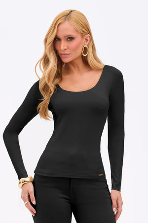 Blusa Manga Longa Curve Preta