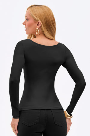 Blusa Manga Longa Curve Preta