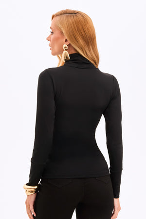 Blusa Gola Alta Manga Longa Curve Preta