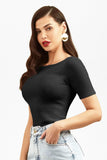 Blusa Canelada Premium Decote Canoa Preta