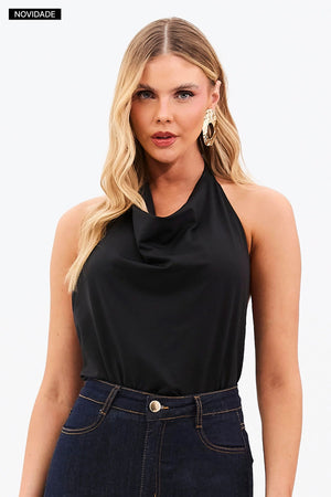 Blusa Curve Frente Única Degagê Preta