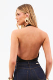 Blusa Curve Frente Única Degagê Preta