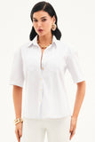 Camisa Impermeável Manga Curta Branca