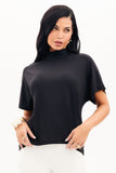 Camiseta Premium Basic Manga Morcego Preta