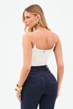 Body Perfect Stretch Duplo de Alça Fina Off White
