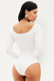 Body Dupla Face Manga Longa Branco com Nude