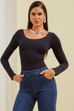 Body Premium Todo Duplo Manga Longa Preto