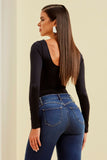 Body Premium Todo Duplo Manga Longa Preto