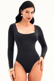 Body Premium Todo Duplo Manga Longa Preto