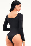 Body Premium Todo Duplo Manga Longa Preto