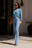 Calça Jeans Modeladora Inesquecível Boot Cut Clara Cós Médio