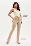Calça Jeans Boot Cut Modeladora Cós Médio Nude