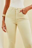 Calça Jeans Modeladora Skinny Areia Cós Médio