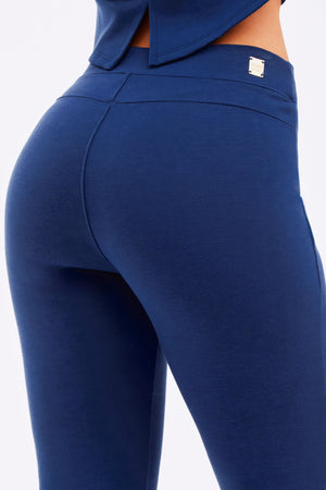 Calça Reta Comfort Office Azul