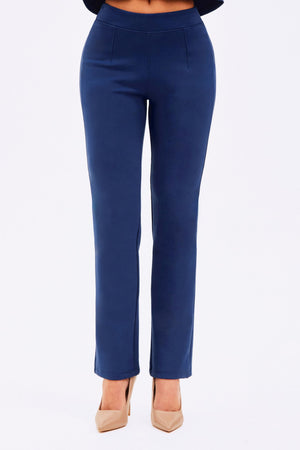 Calça Reta Comfort Office Azul