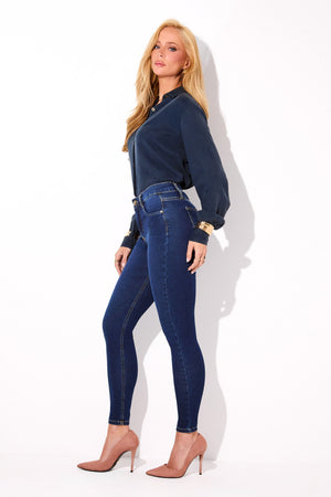 Calça Jeans Skinny Modeladora Curva dos Sonhos Cintura Média