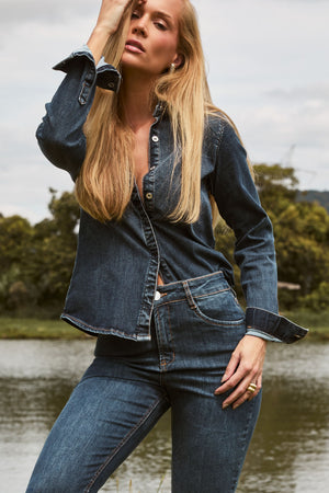 Calça Jeans Reta Dry Comfort Cintura Alta