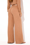 Calça Pantalona de Linho Dunas Terra