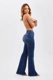 Calça Jeans Essencial Wide Leg Jeans Escuro Cós Médio