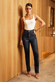 Calça Jeans Reta Modeladora Fantástica Cós Alto