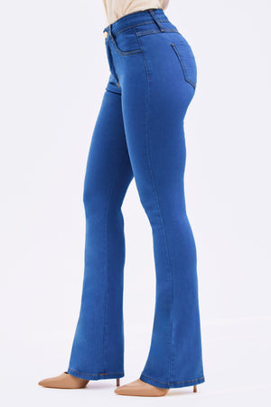 Calça Jeans Flare Modeladora Linea Cintura Média