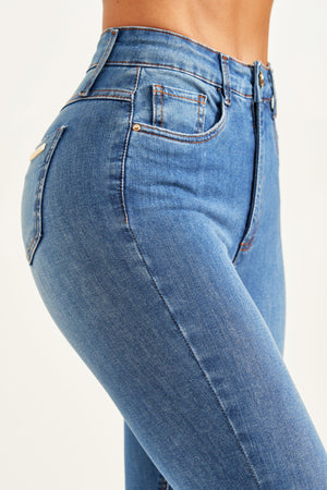 Calça Jeans Modeladora Revolucionária Flare Cós Médio