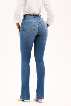 Calça Jeans Modeladora Inesquecível Boot Cut Cós Médio