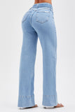 Calça Jeans de Rica Tecnológica Wide Leg Basic Cós Super Alto