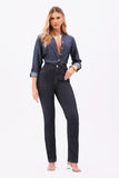 Calça Jeans Modeladora Fantástica Reta Cós Alto