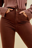 Calça Jeans Modeladora Skinny Coffee Cós Alto