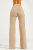 Calça Jeans Modeladora Wide Leg Nude