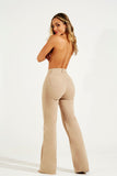 Calça Jeans Modeladora Wide Leg Nude