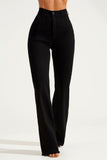 Calça Jeans Modeladora Wide Leg Preto Intenso Cós Super Alto