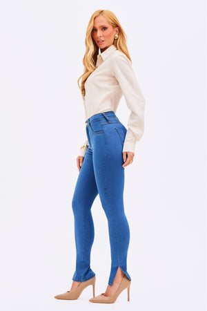 Calça Jeans Skinny Modeladora Linea Cintura Média