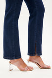 Calça Jeans Luxury Reta Jeans Escuro Cós Super Alto