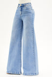 Calça Jeans Basic Pantalona Jeans Claro Cós Super Alto