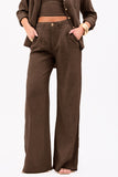 Calça Pantalona de Linho Térmico Estilo Alfaiataria Dunas Coffee