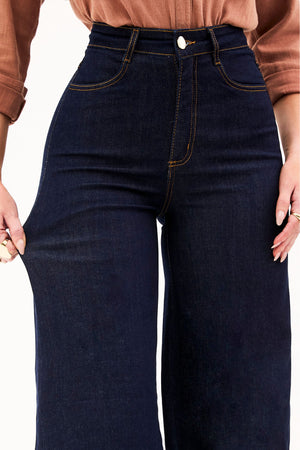Calça Jeans Ultra Modeladora Pantalona Cós Super Alto