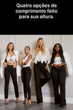 Calça Jeans Modeladora Flare Preto Intenso Cós Médio