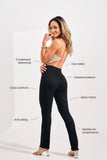 Calça Jeans Modeladora Reta Preto Intenso Cós Médio