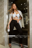 Calça Jeans Modeladora Reta Preto Intenso Cós Médio