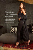 Calça Jeans Modeladora Reta Preto Intenso Cós Médio
