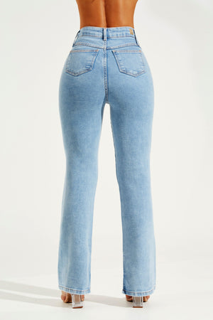 Calça Jeans Modeladora Basic Reta Cós Super Alto
