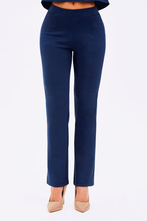 Calça Reta Comfort Office Azul